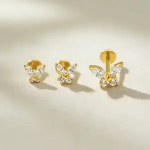 G23 Titanium Butterfly Piercing Studs - Image 3