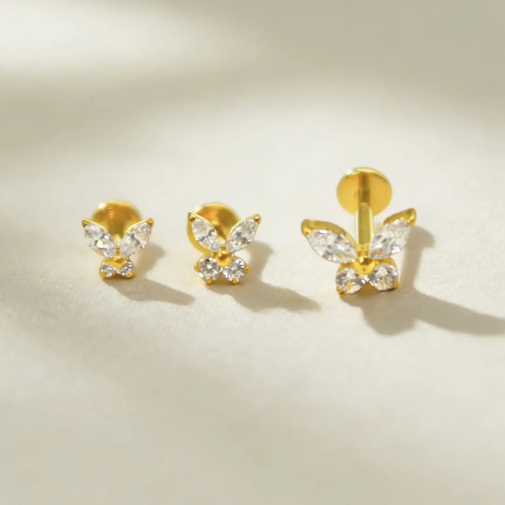 G23 Titanium Butterfly Piercing Studs - Image 3