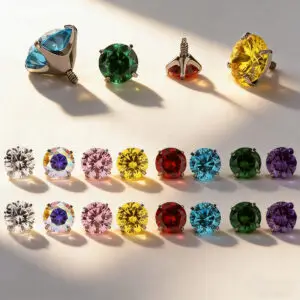 F136 Titanium 5A Zircon Piercing Studs