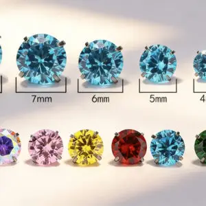 F136 Titanium 5A Zircon Piercing Studs - Image 2