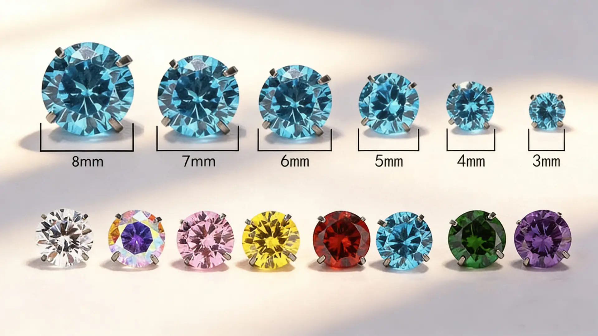 F136 Titanium 5A Zircon Piercing Studs - Image 2