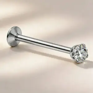 316L Surgical Steel CZ Labret Studs