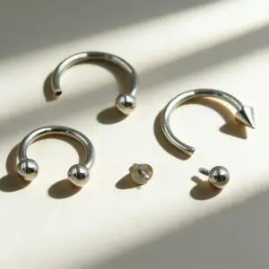 G23 ASTM F136 Titanium Horseshoe Piercing Rings
