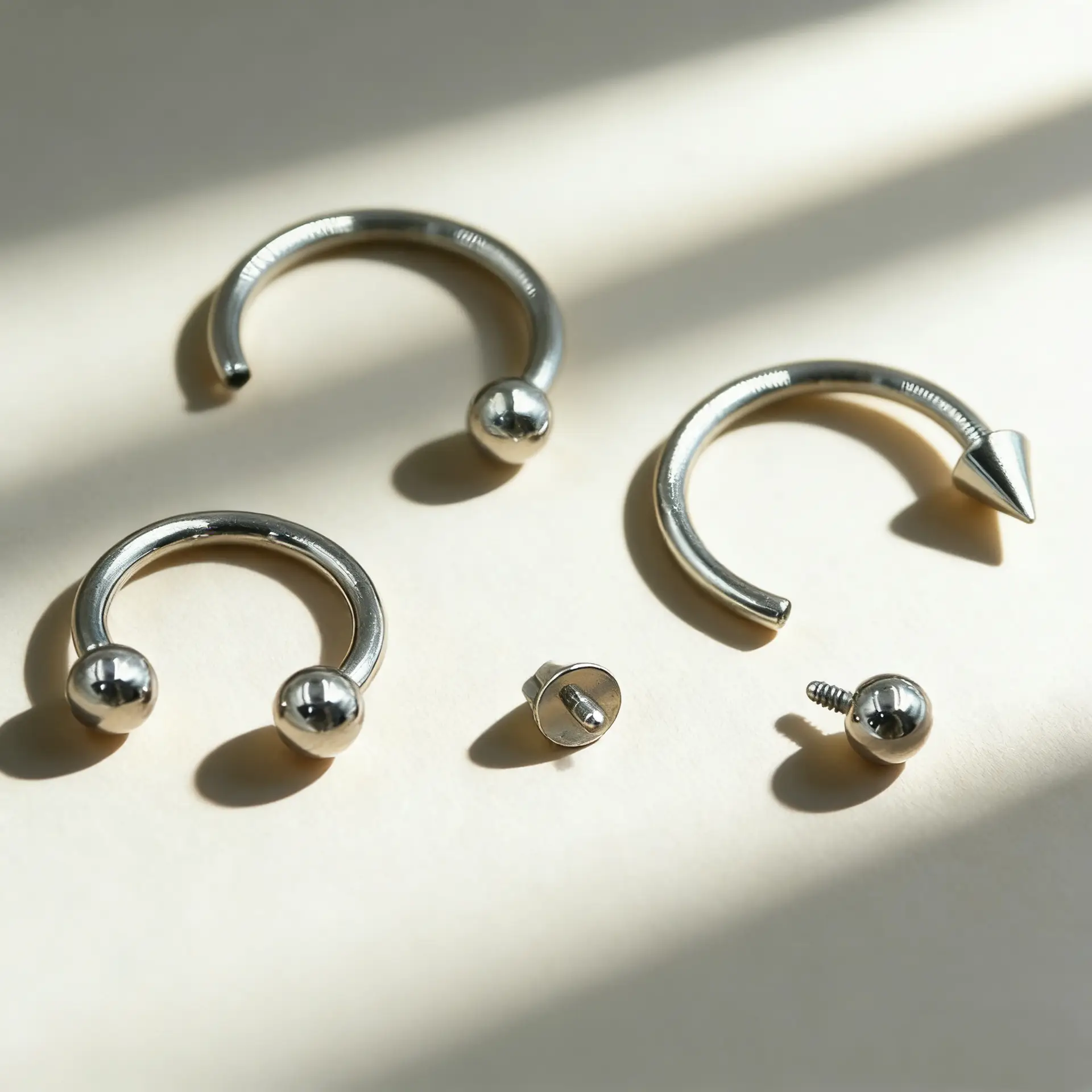 G23 ASTM F136 Titanium Horseshoe Piercing Rings - Image 1