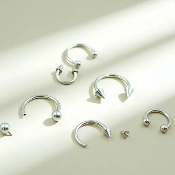 G23 ASTM F136 Titanium Horseshoe Piercing Rings