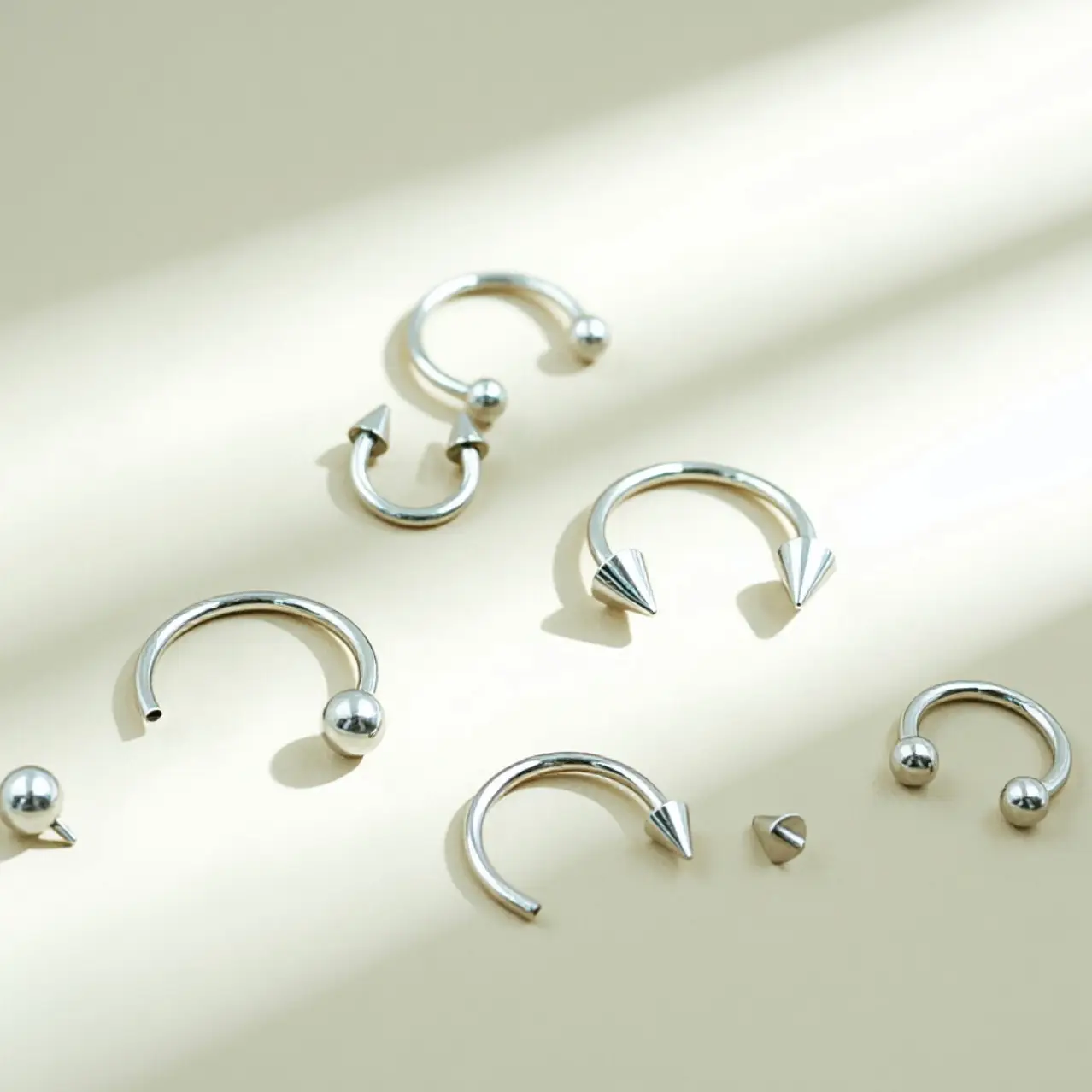 G23 ASTM F136 Titanium Horseshoe Piercing Rings - Image 2