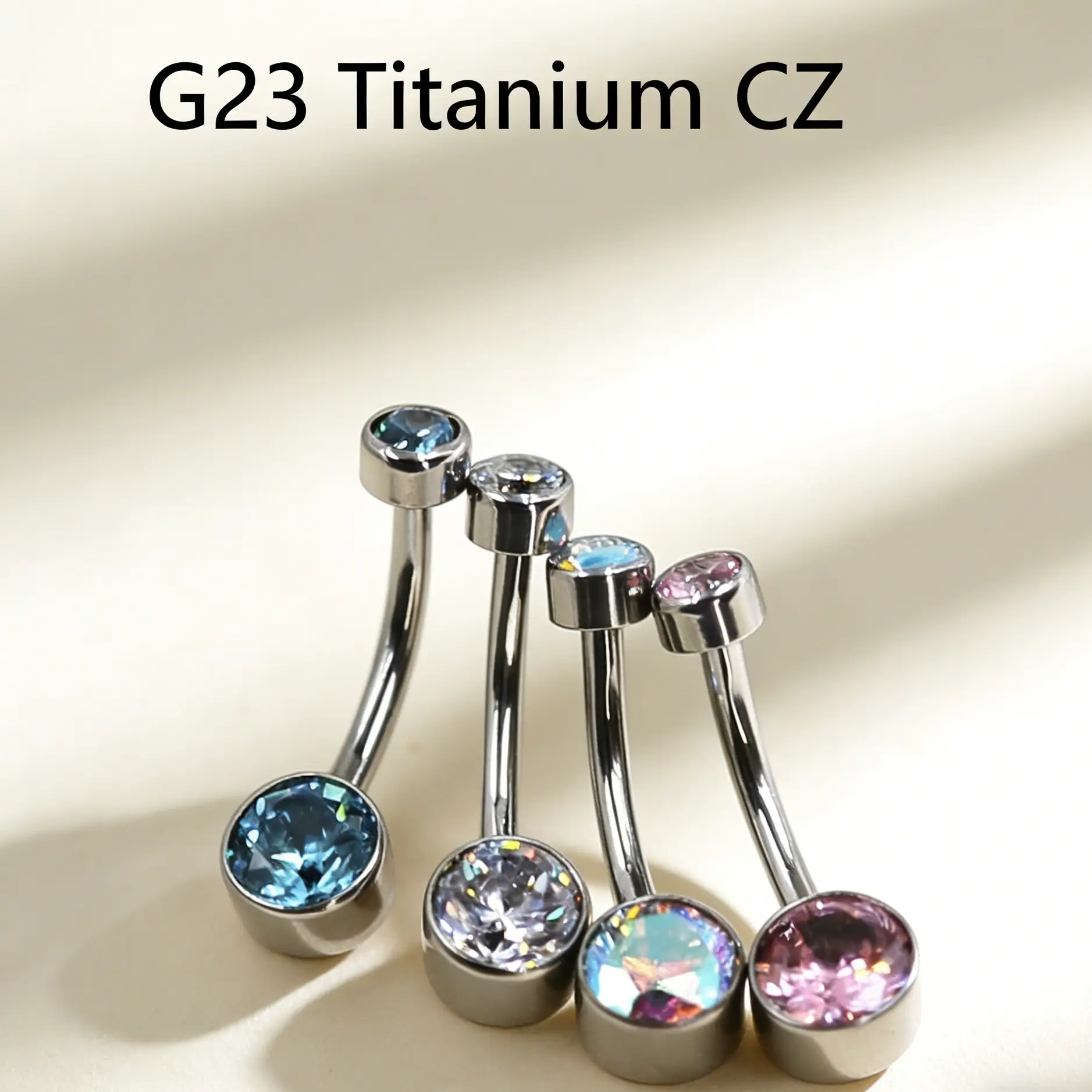 G23 Titanium Gem Belly Button Rings - Image 2