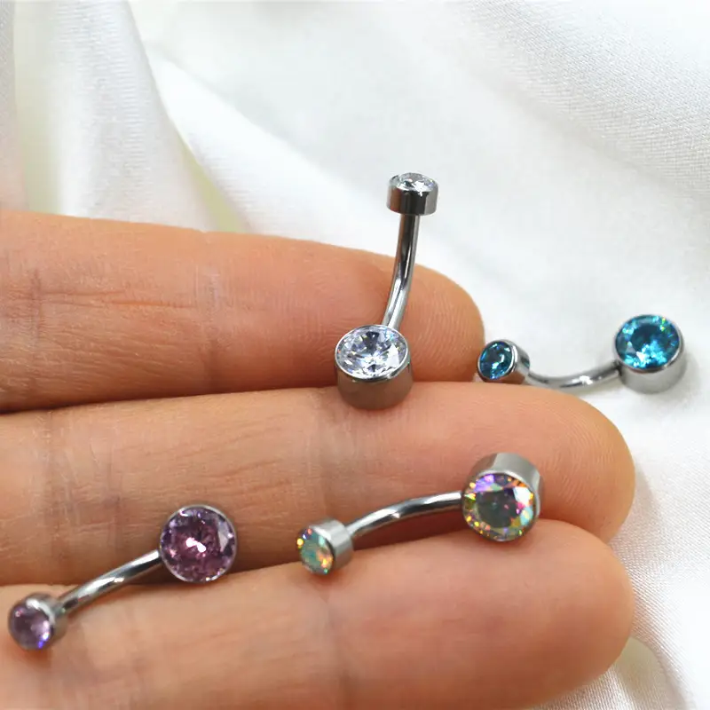 G23 Titanium Gem Belly Button Rings - Image 1