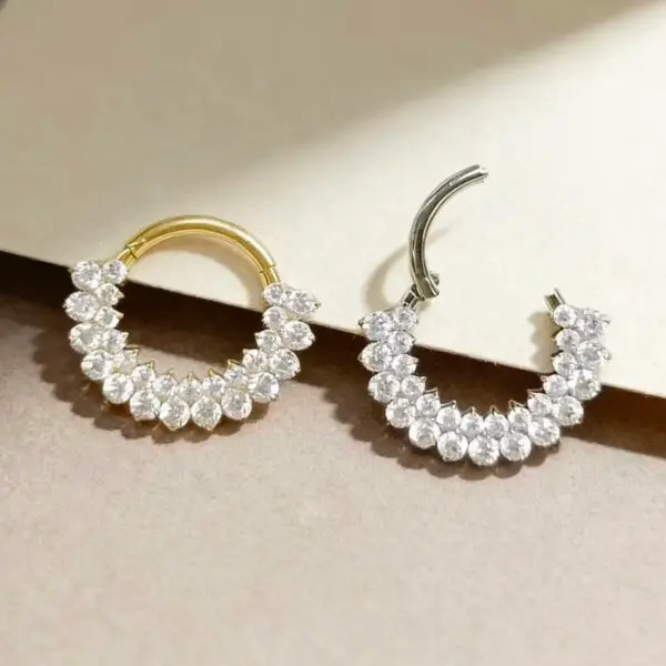 G23 Titanium CZ Nose Ring&Ear Hoop