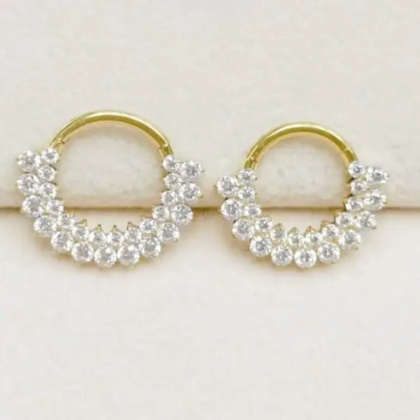 G23 Titanium CZ Nose Ring&Ear Hoop