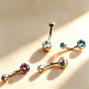 G23 Titanium Gem Belly Button Rings