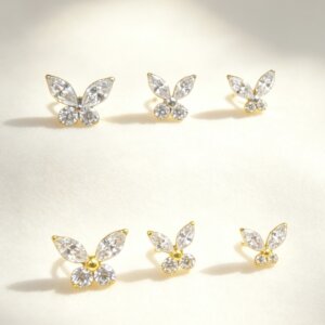 G23 Titanium Butterfly Piercing Studs