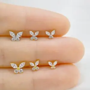 G23 Titanium Butterfly Piercing Studs