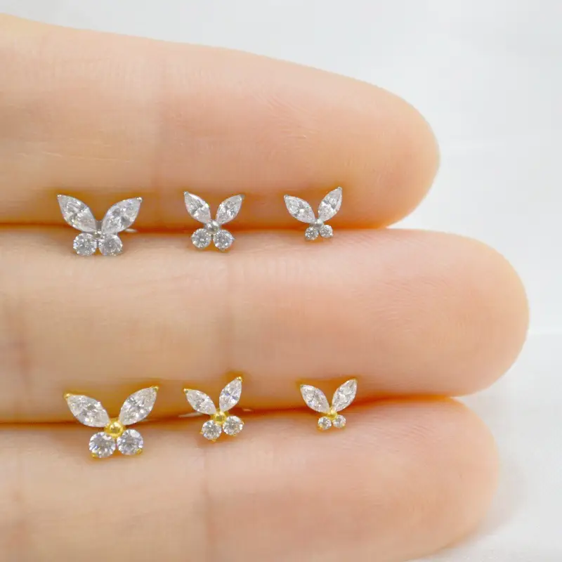 G23 Titanium Butterfly Piercing Studs - Image 1