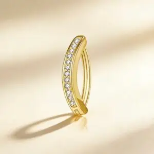 G23 Titanium Pave CZ Curved Belly Ring - Image 2