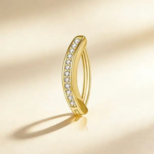 G23 Titanium Pave CZ Curved Belly Ring