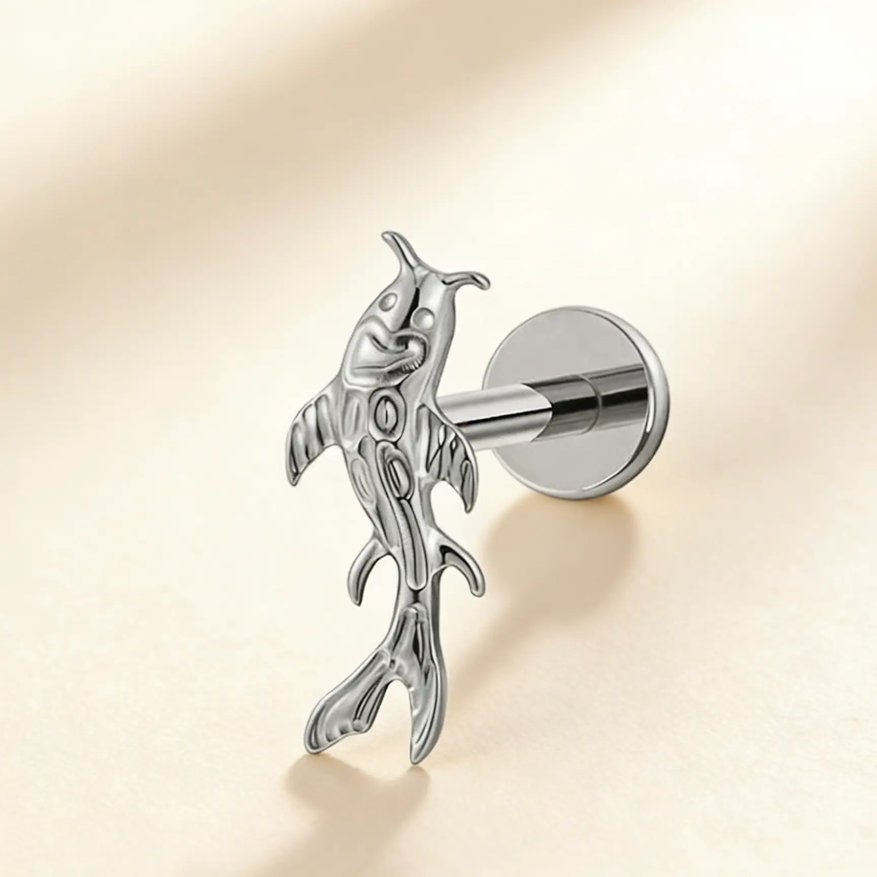 F136 Titanium Koi Fish Labret Stud - Image 1