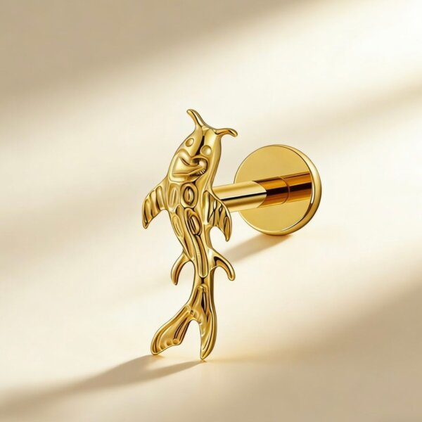 F136 Titanium Koi Fish Labret Stud