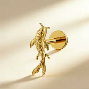 F136 Titanium Koi Fish Labret Stud - Image 2