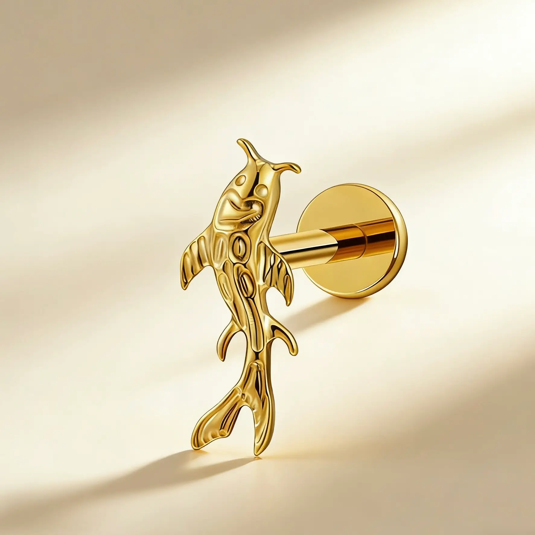 F136 Titanium Koi Fish Labret Stud - Image 2