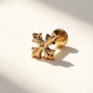 G23 Titanium Chrome Hearts Cross Stud - Image 2