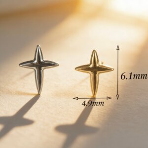 G23 Titanium North Star Cross Labret Stud - Image 2