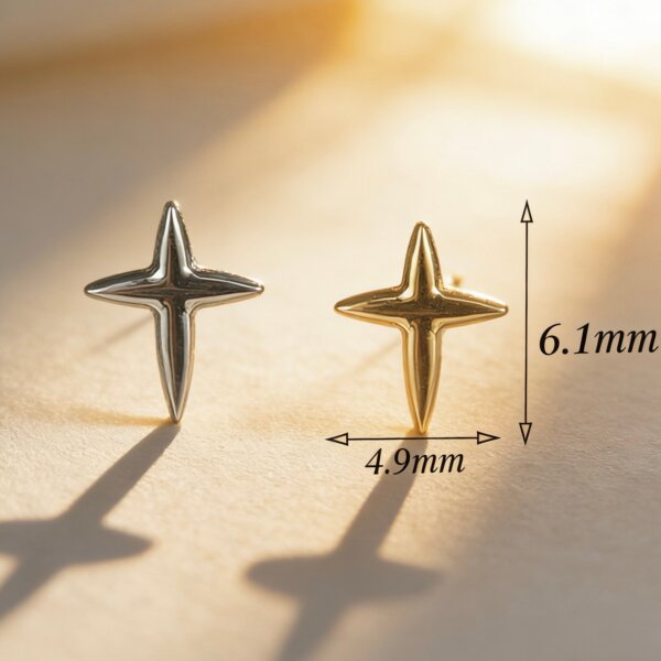 G23 Titanium North Star Cross Labret Stud