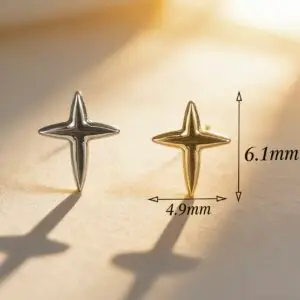 G23 Titanium North Star Cross Labret Stud - Image 2
