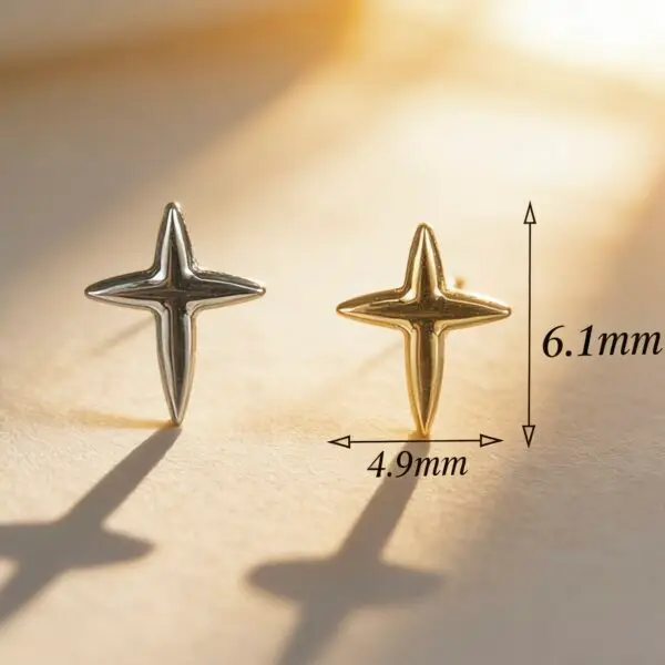 G23 Titanium North Star Cross Labret Stud