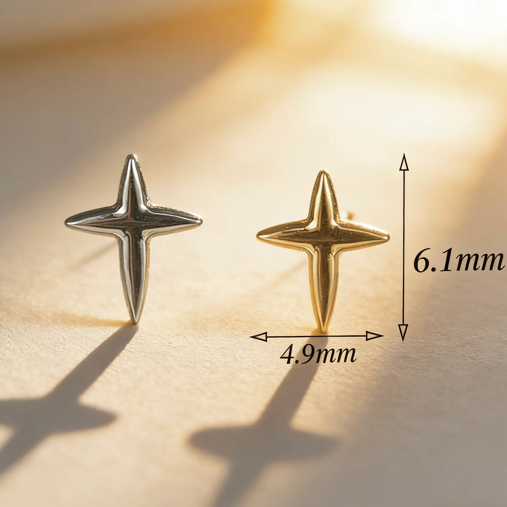 G23 Titanium North Star Cross Labret Stud - Image 2