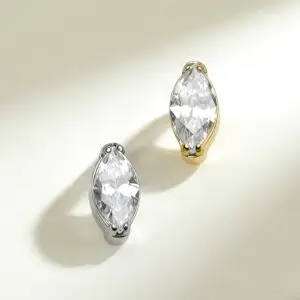 G23 Titanium Marquise CZ Labret Stud