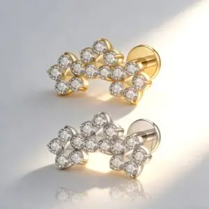 G23 Titanium Cluster CZ Labret Stud