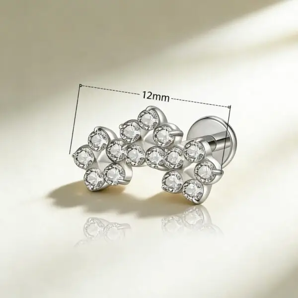 G23 Titanium Cluster CZ Labret Stud