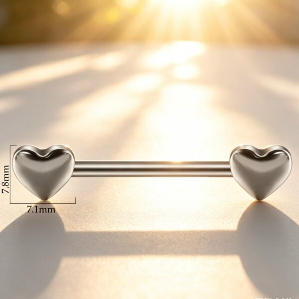 G23 Titanium Heart Nipple Barbell