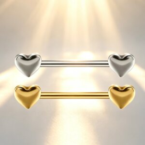 G23 Titanium Heart Nipple Barbell