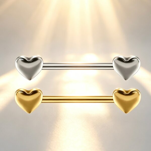 G23 Titanium Heart Nipple Barbell