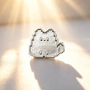 ASTM F136 Titanium Pixel Mosaic Cartoon Labret Top - Image 2