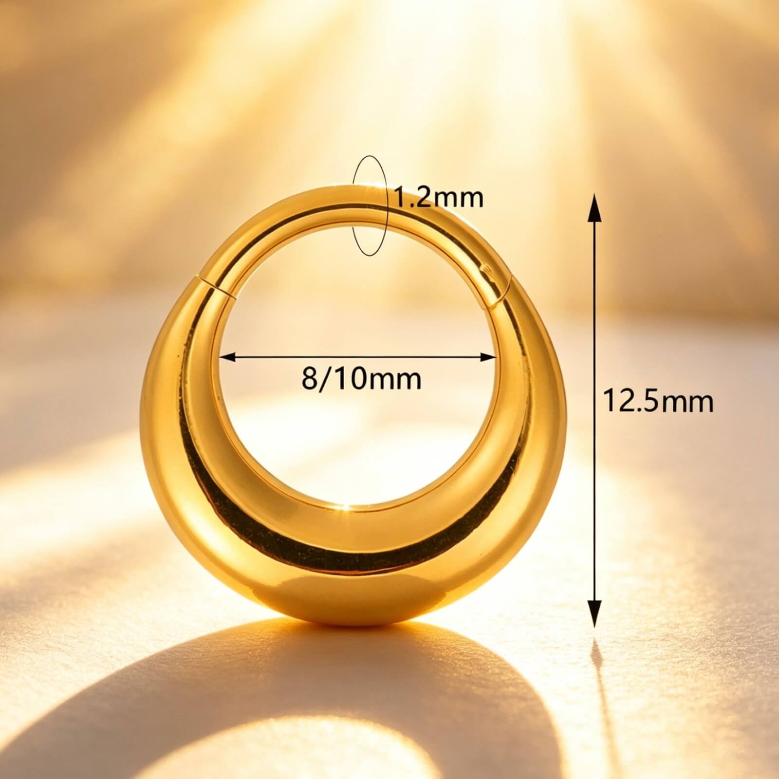 316L Steel Seamless Septum Nose Hoop - Image 2