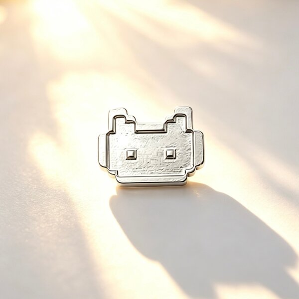 ASTM F136 Titanium Pixel Mosaic Cartoon Labret Top